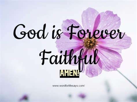 “God is Forever Faithful!” – Word For Life Says…