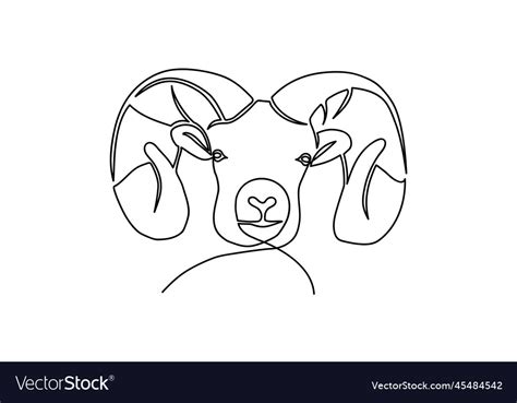 Mountain sheep with horns Royalty Free Vector Image