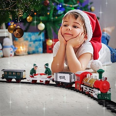 Trenino Natalizio Treno Con Suoni E Luce Pista A Batteria Albero Natale