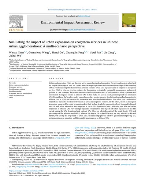 PDF Simulating The Impact Of Urban Expansion On Ecosystem Services In