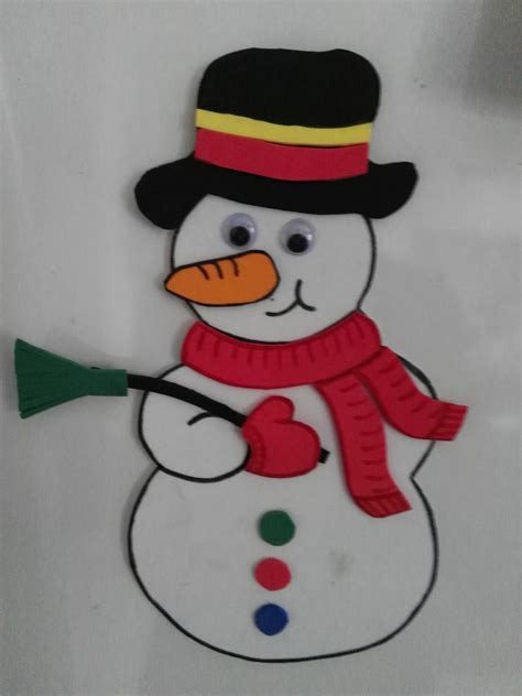 Mu Eco De Nieve En Foami Bec Snowman Embroidery Snowman Christmas