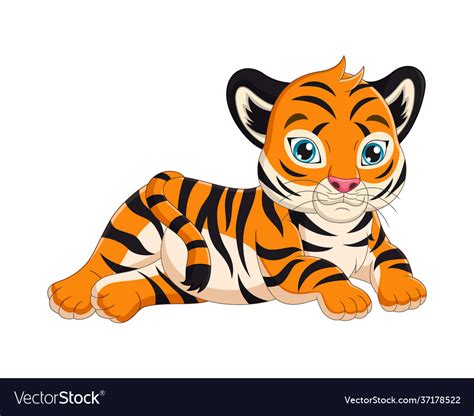 Cute Baby Cartoon Tiger