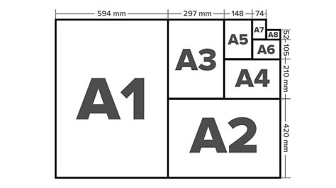 Paper Sizes Vector A1 A2 A3 A4 A5 A6 A7 A8 Paper Sheet Formats Isolated ...