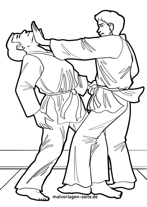 Great Coloring Page Martial Arts Self Defense Free Coloring Pages