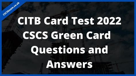 CSCS Mock Test For Labourers 2023 New 50 Questions Answers CiTB