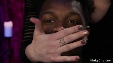 Brunette Dominates Black Slave