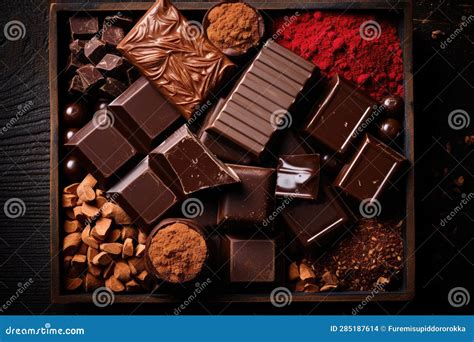 Various Chocolate Pralines and Chocolate Bar Stock Illustration ...