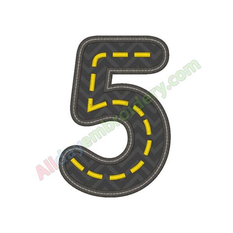 Number Five Applique Design. Machine embroidery design ...