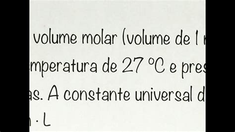 Determine O Volume Molar De Um Gás Ideal