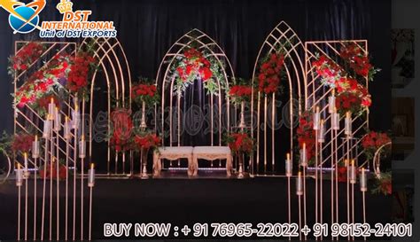 Special Wedding Stage Decor With Metal Frames DST International