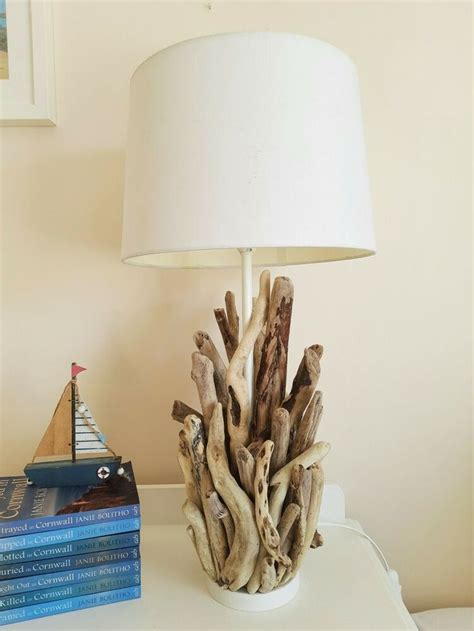 Large Driftwood Table Lamp Beach Nautical Handmade In Cornwall