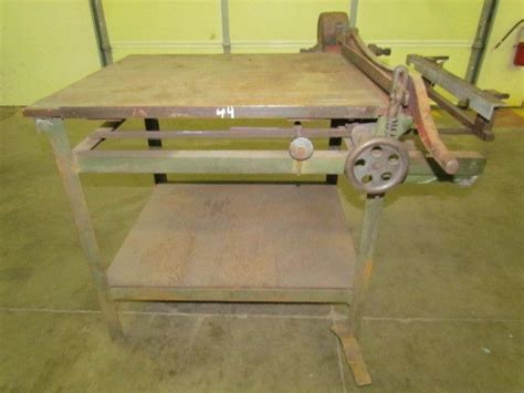 Large Vintage 30 Guillotine Paper Cutter With Cut Gage Back Stop Cast