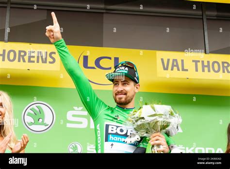 Peter Sagan For Team Bora Hansgrohe And Slovakia Stands On The Podium