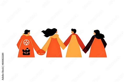 Illustration Of Different Groups Of People Holding Hands Unity