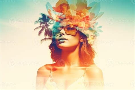 Summer Themed Double Exposure Bikini Portrait Stock Photo At Vecteezy
