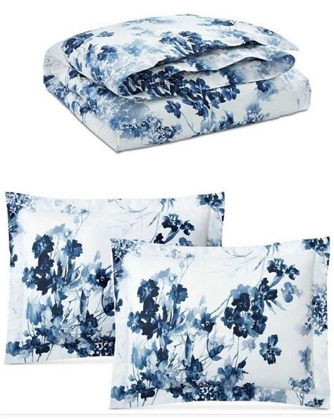 Ralph Lauren Flora Blue White Floral Cotton Full Queen Comforter