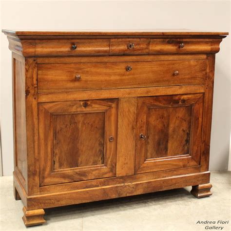 Antica Credenza Cappuccina Luigi Filippo In Noce Epoca