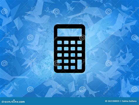 Calculator Aesthetic Abstract Icon on Blue Background Stock ...