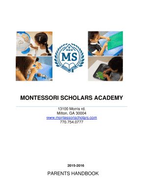 Fillable Online Montessori Scholars Academy Montessori Academy School