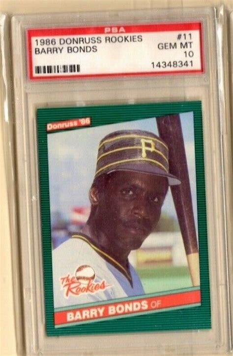 Donruss Rookies Barry Bonds Rc Rookie Psa Gem Mt Mint