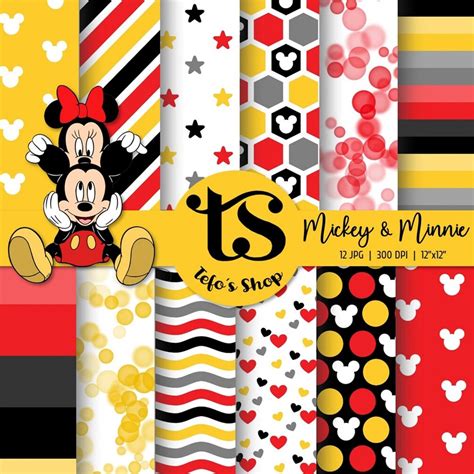 Mickey Y Minnie Papeles Digitales Paper Pack