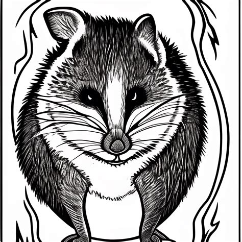 Angry Possum Coloring Page · Creative Fabrica