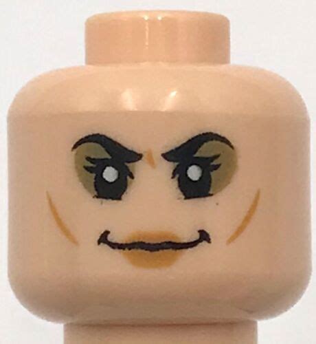 Lego New Light Nougat Minifigure Head Dual Sided Female Black Eyebrows