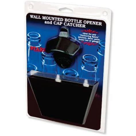 Wall Mount Bottle Opener Bottle Cap Catcher | | Open Bottles | Black ...