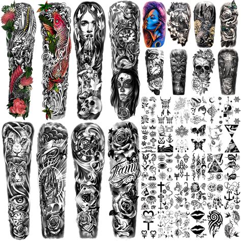 Buy Metuu 46 Sheets Full Arm Temporary Tattoos For Men And Womenl228