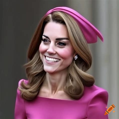 Princess Kate Stunning In Rosy Satin On Craiyon