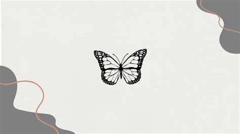 A Black And White Butterfly Flying Over The Top Of A Gray Wall With