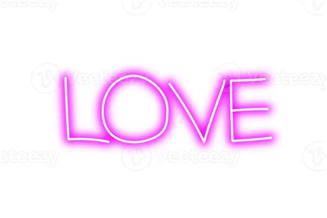 Pink neon love word on transparent background 31130258 PNG