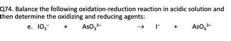 Solved 274 Balance The Following Oxidation Reduction R