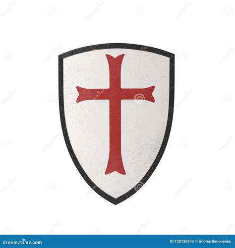 Knights Templar Shield On White 3d Illustration Stock Illustration Illustration Of Crusade