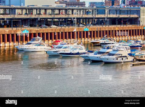 Montreal Canada June Luxury Yachts Anchored In Port D Escale