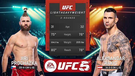 Ufc Simulation Jiri Prochazka Vs Aleksandar Rakic Youtube