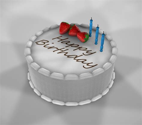 Birthday Cake 3d Model 19 Obj Ma Fbx C4d Max Free3d