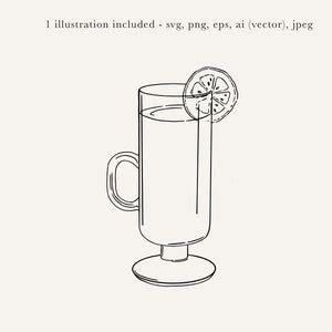 Hot Toddy Illustration Hot Toddy PNG Hot Toddy SVG Wedding Cocktail JPEG Hot Toddy Drawing