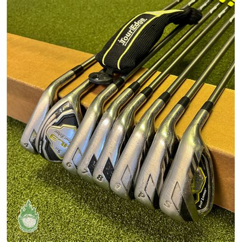 Used Tour Edge Hot Launch 3 Irons 4 5H 6 PW SW 55g Senior Graphite Golf Set SwingPoint Golf