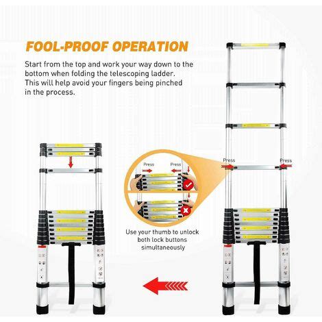 10 5Ft 3 2M Extendable Alminium Ladders Telescopic Folding Extending