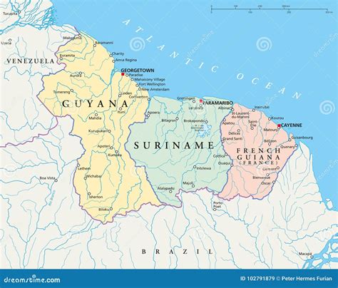 French Guiana Location Map Cartoon Vector | CartoonDealer.com #73675983