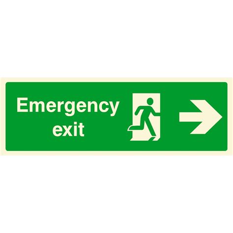 Emergency Exit Sign Right Arrow Emergency Exit Signs Exit Sign Emergency