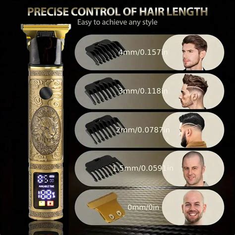 Professional Men Hair Clippers Zero Gapped Cordless Hair Trimmer