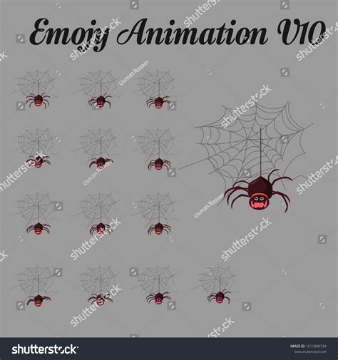 Spider Emoji Animation Sprite Sheet: เวกเตอร์สต็อก (ปลอดค่าลิขสิทธิ์ ...