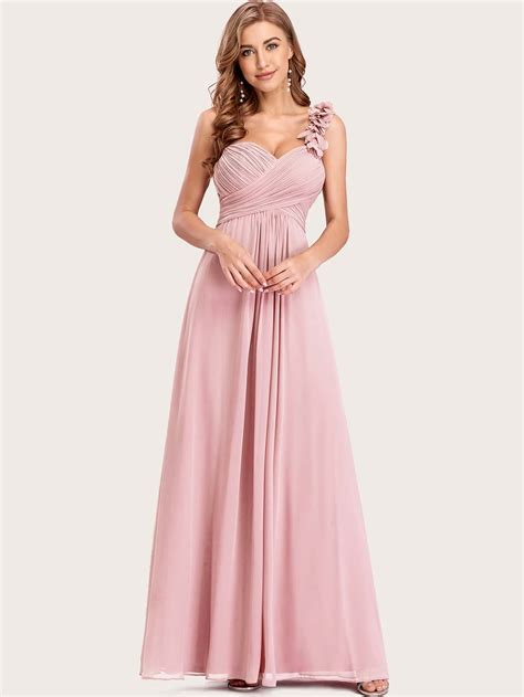 One Shoulder Ruched Bodice Prom Dress