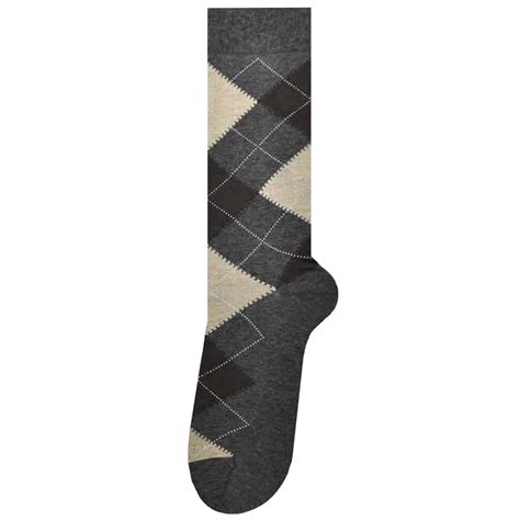 Mens Argyle Mid Calf Dress Socks Charcoal