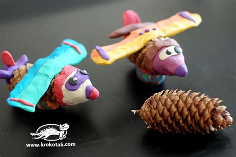 Krokotak A Pine Cone And Plasticine Jet Plane