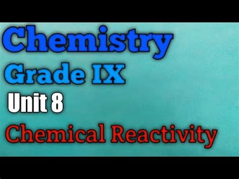 Chemical Reactivity Class 9 Unit 8 Chapter 8 Metals Non Metals