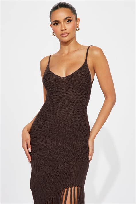 Rochelle Crochet Maxi Dress Brown Fashion Nova Dresses Fashion Nova