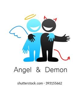 Vektor Stok Angels Demons Symbols Good Evil (Tanpa Royalti) 302168795